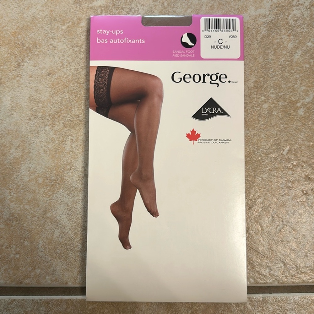 George nude lace top - sheer leg - sandal foot